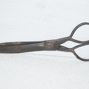Large Hand Forged Scissors, Antique Forged Scissors, Hand Wrought Iron Scissors, Antique Scissors, Primitive Hand Forged Scissors