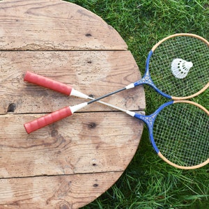 Badminton Rackets, Wooden Sticks, Vintage Badminton Rackets, Children&#39;s Play, Sports Rackets, Outdoor Play, Picnic Fun, GERMINA DDR Rackets