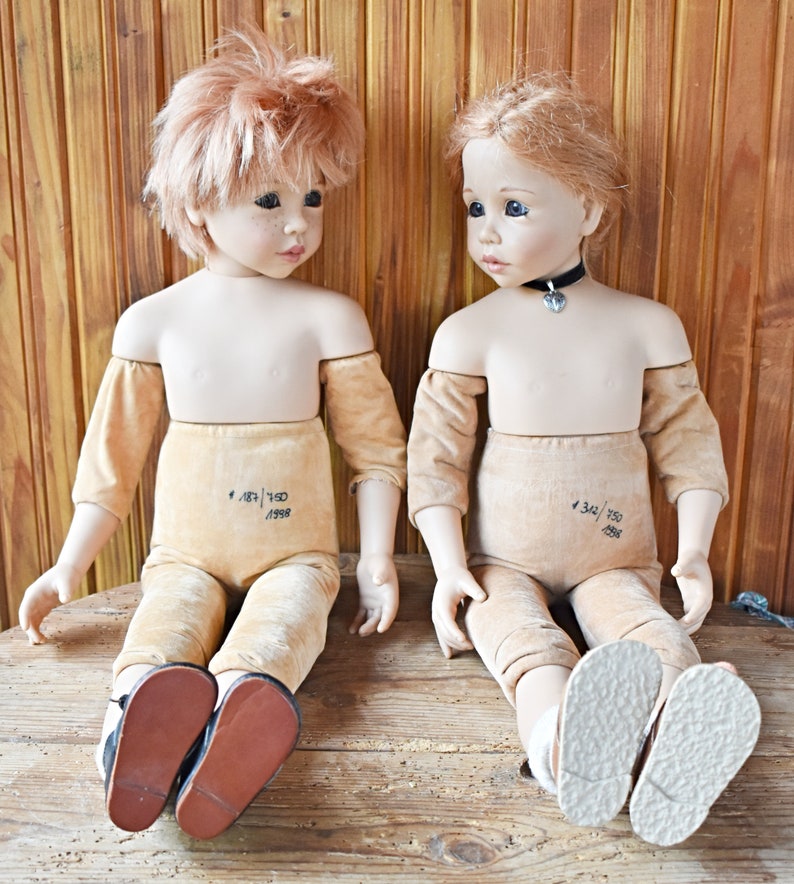 Poupées de collection Gotz, poupées Gotz allemandes, lot de 2 poupées de collection vintage, poupées rétro des années 90, hauteur de poupée environ 60 cm image 6