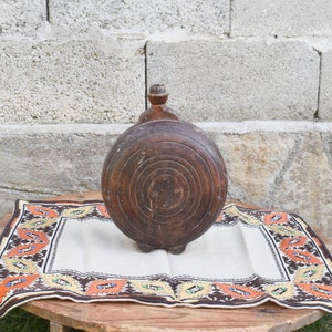 Antique water container, Antique wooden container, Wooden water storage flask, Primitive container, Decoration accessory, Antique home decor