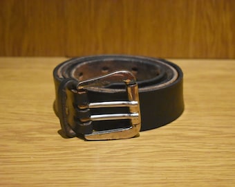 Vintage "Calvin Klein" Black Leather Belt: Retro 90s Style