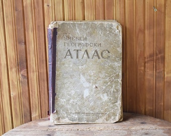 Atlas mundial antiguo de 1959: geografía educativa y cartografía