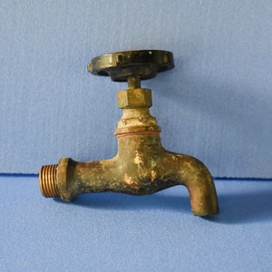 Vintage brass water faucet 70s, Old Vintage faucet, Bulgarian brass faucet, Vintage water faucet, Rural faucet, Rural decor, Gift idea