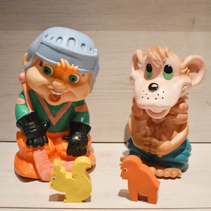 Vintage Rubber Toys, Present for Toddlers, Set of 2 Rubber Toys, Soft Rubber Toys, Rare Rubber Toys, Rubber Toys, Rubber Collector&#39;s Toys