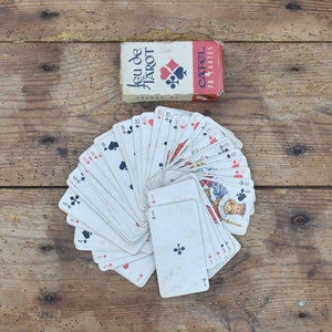 Carte da gioco rare, Set 78 carte da gioco dalla Francia, Carte da gioco vintage, Carte da gioco, 78 carte da gioco, Carte da gioco da collezione