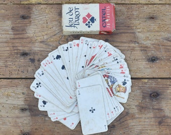 Naipes franceses antiguos: baraja de tarot de 78 cartas, coleccionable