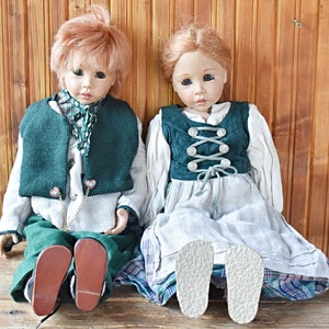 Poupées de collection Gotz, poupées Gotz allemandes, lot de 2 poupées de collection vintage, poupées rétro des années 90, hauteur de poupée environ 60 cm image 3