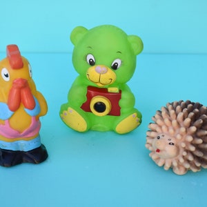 Vintage Rubber Toys, Present for Toddlers, 3 Rubber Toys, Soft Rubber Toys, Rare Rubber Toys, Rubber Toys, Collector&#39;s Toys, Vintage gift
