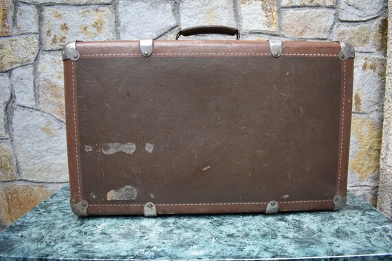 Vintage Brown Suitcase, Retro suitcase, Traveling