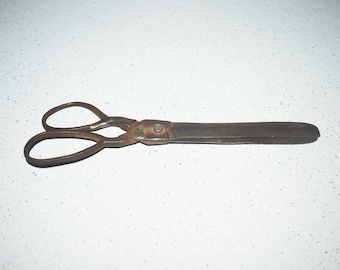 Large Hand Forged Scissors, Antique Forged Scissors, Hand Wrought Iron Scissors, Antique Scissors, Primitive Hand Forged Scissors