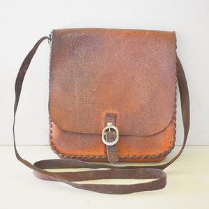 Vintage 1960s Brown Leather Bag: Ladies Purse