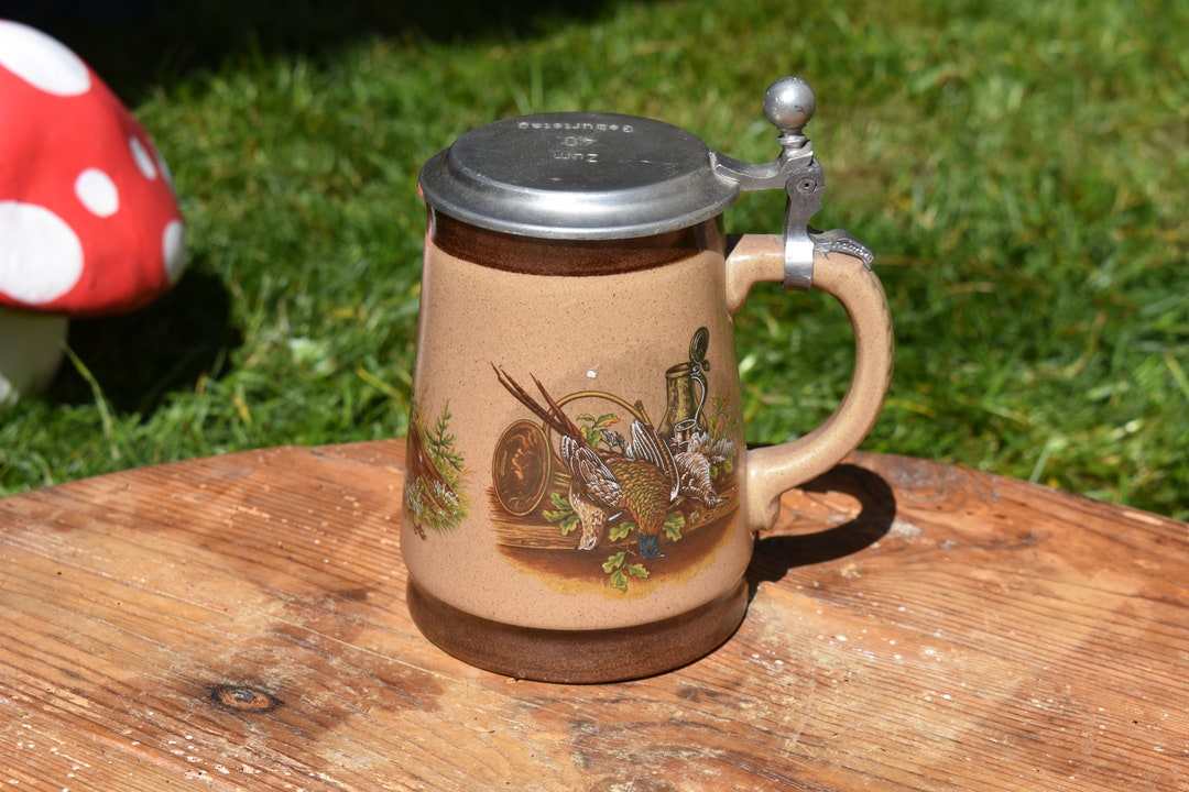 Vintage Beer Mug, Old Beer Mug, German Beer Mug, Ancient Ceramic Mug