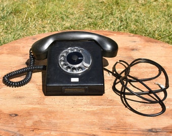 Ancien Téléphone Bakélite PTT - Modèle RTT-56 A Avec Poignée