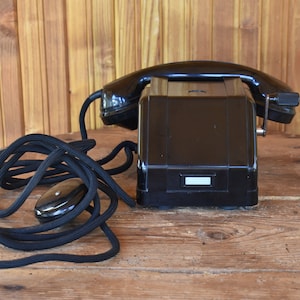 Bakelite telephone with crank, Induction telephone, Vintage bakelite telephone, Vintage bakelite telephone, Manufactured in 1964