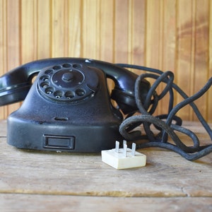 Vintage bakelite telephone, Bakelite telephone, Bakelite rotary telephone, Retro telephone, Vintage telephone, Desktop telephone, 60s