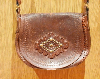 Vintage Leather Handbag, Vintage Leather Case, Leather Handbag, Brown Bag, Handmade Bag, Shoulder Bag, Old Leather Bag, Genuine Leather Case