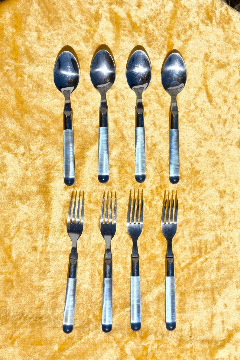 Vintage Stainless steel forks and spoons Set of 4 vintage Etsy