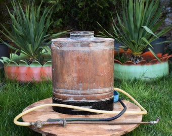 Vintage Copper Garden Sprayer: Bulgarian Rustic Farmhouse Decor (Missing Top)