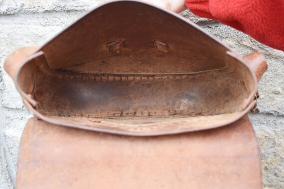 Vintage Mexican Tooled leather Purse / Vintage Leather Cross Body Bag /  Mexico Leather bag