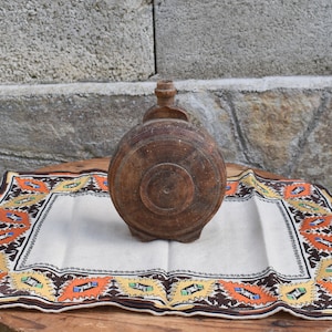Antique water container, Antique wooden container, Wooden water storage flask, Primitive container, Decoration accessory, Antique home decor