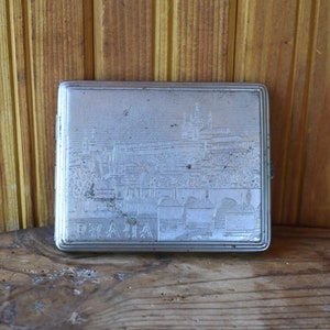 Vintage Metall Zigarettenetui, Retro Zigarettenhalter, Vintage Metall Visitenkartenhalter, Geschenk für Raucher, Metall Zigarettenhalter