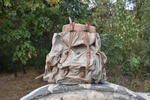 Vintage backpack, Military Backpack, Canvas backpa