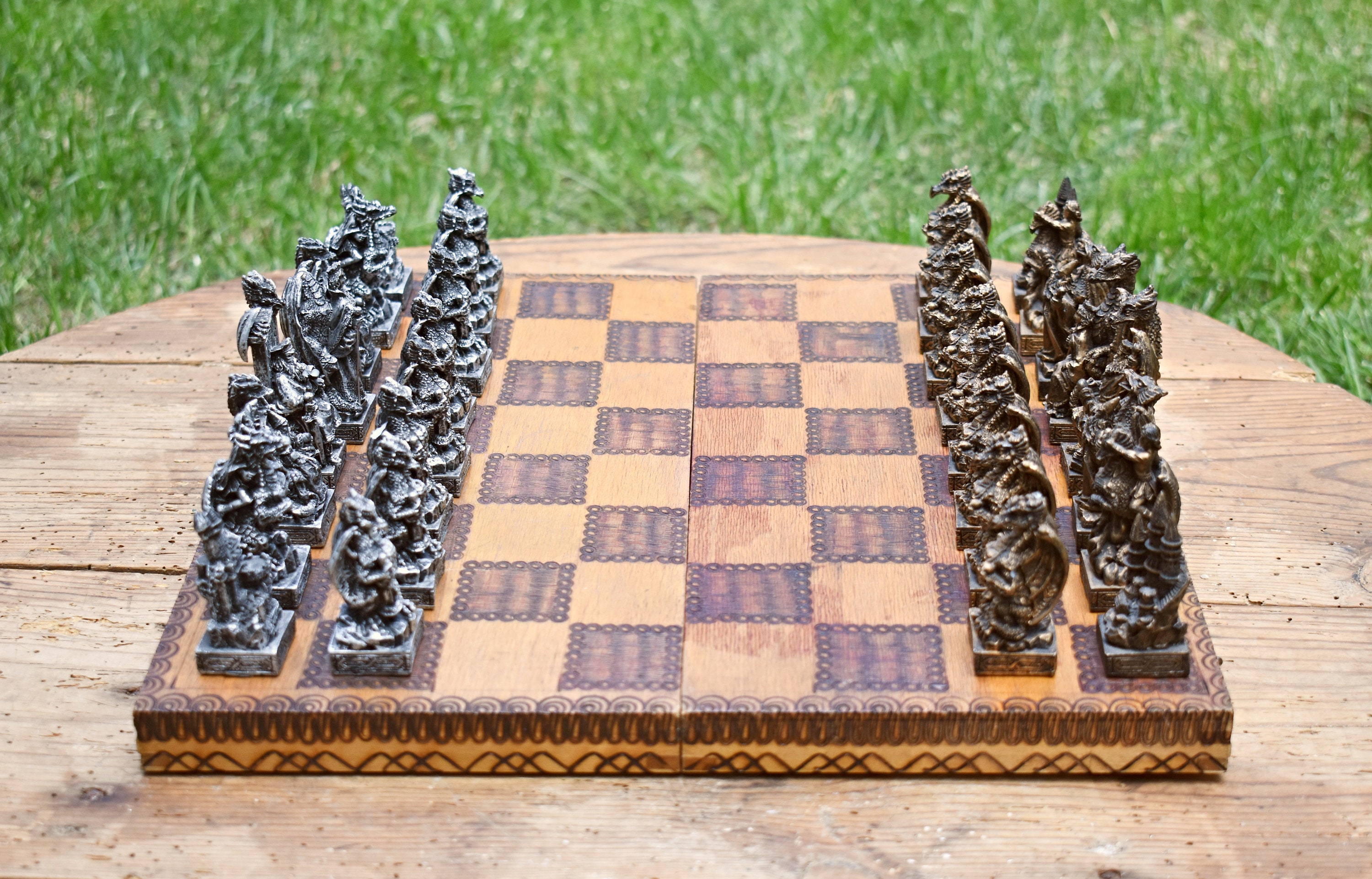 Vintage Custom Chess Board Drum Game Table with Two Game Chairs – Standpipe  Antiques