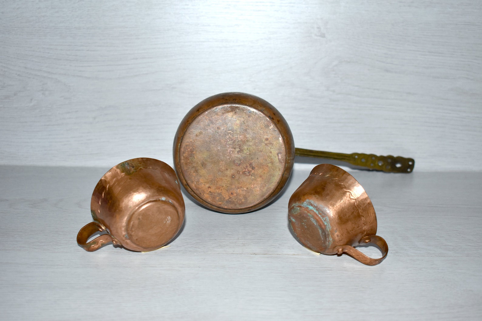 Coffee Copper Pot Coffee Maker With Two Copper Cups Antique Etsy