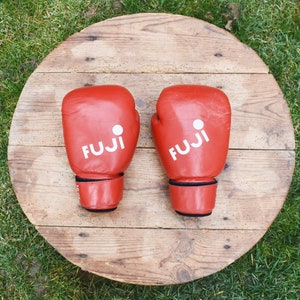 FUJI Boxing Gloves, Boxing Equipment, Retro Boxing Gloves, Red Boxing Gloves, Gloves, Boxing Accessory, Fitness Decoration