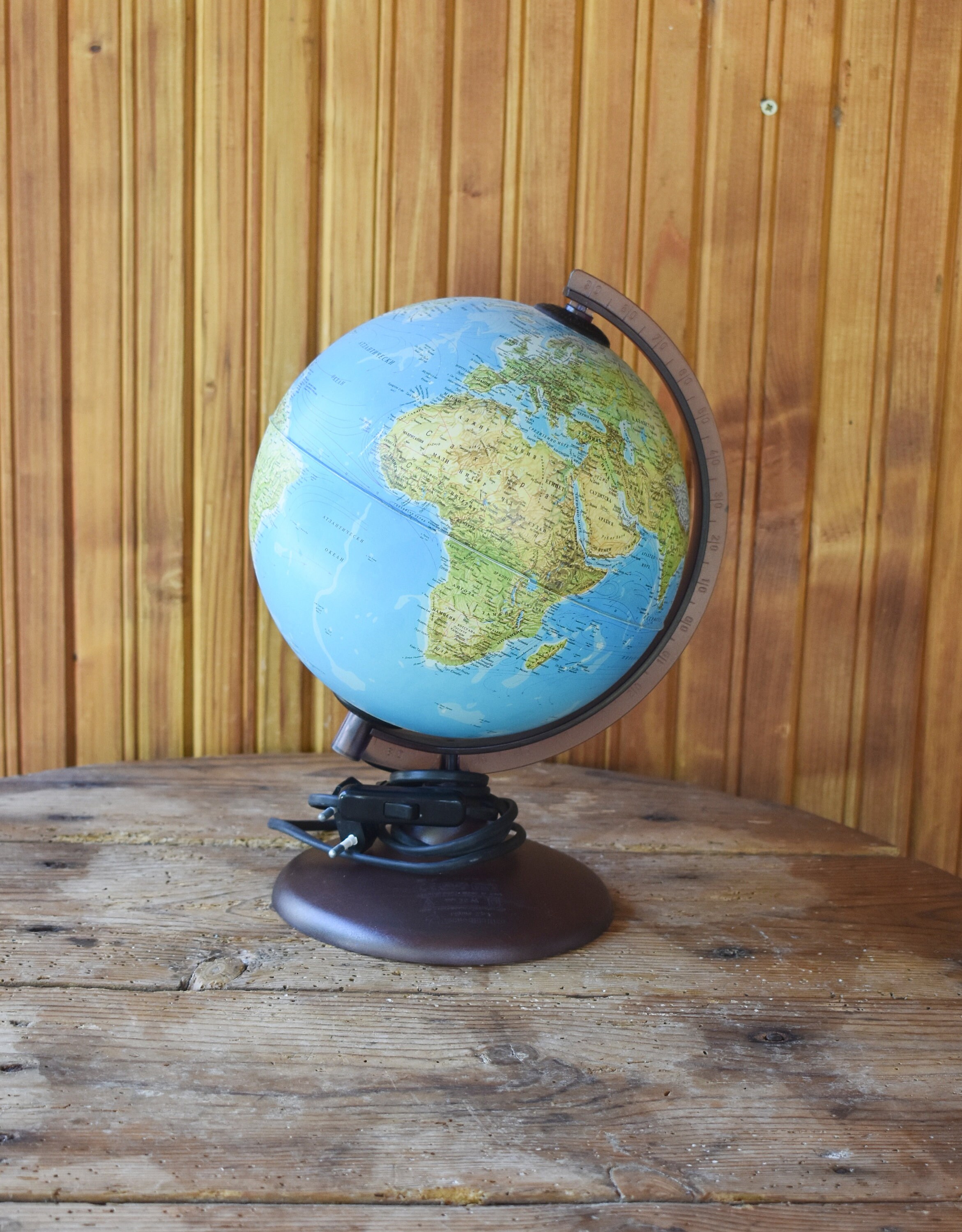 Vintage Italian Luminous World Globe: Cyrillic School Globe - Etsy