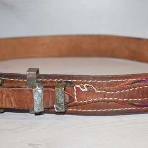 Vintage Brown Genuine Leather Belt, Genuine Leather Belt, Retro Genuine Leather Belt, Vintage Brass Buckle, Genuine Leather Belt