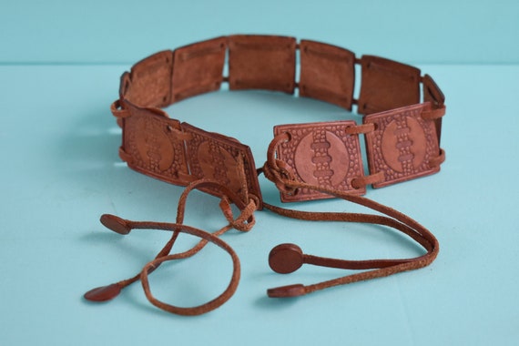 90s Leather belt / waist tie 90s Tie up Belt - Etsy main image 4