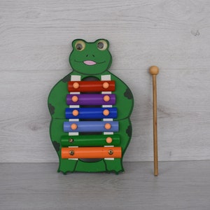 Musical Toys, Kids Xylophone, Classic Musical Instrument, Retro Xylophone, Old Xylophone, Vintage frog xylophone, Vintage Musical Toys