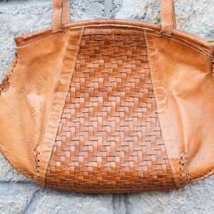 Vintage genuine leather bag, Leather bag, Old genuine leather bag, lady&#39;s bag, Brown leather bag, Old leather bag, Lady&#39;s bag bag from 1960s