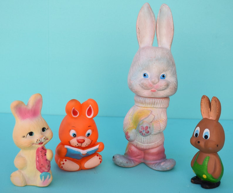 Vintage Rubber Toys Present for Toddlers Set of 4 Rubber Etsy