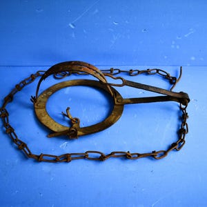 Big Antique Trap, Handmade Trap, Antique Animal Trap, Vintage Animal Trap, Wrought Iron Trap, Animal Trap, Trap, Home Decor, Circa 1930&#39;s