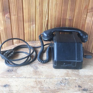 Bakelite telephone &quot;Voroshilov&quot;, Bakelite telephone with handle, Telephone for inductor call, Vintage bakelite telephon, Manufactured 1955