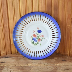 Vintage enamel bowl, Vintage fruit bowl, Vintage metal bowl, Vintage home decor, Enamel bowl from the 60&#39;s, Vintage enamel