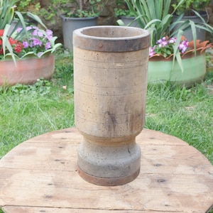 Antique wooden container for knocking spices, Primitive spice bowl, Antique wooden bowl, Primitive rustic decor, Antique wooden bowl