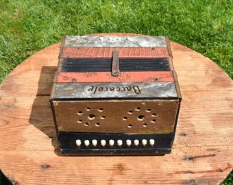 Antique Children's Accordion: 10 Keys, 4 Bass - 1930s