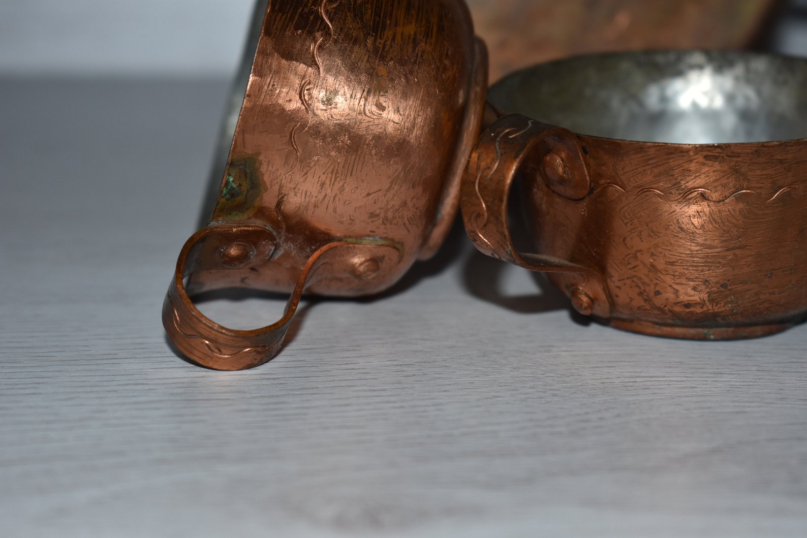 Coffee Copper Pot Coffee Maker With Two Copper Cups Antique Etsy