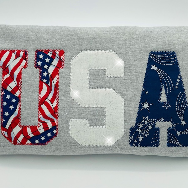 4th of july flag embroidery applique