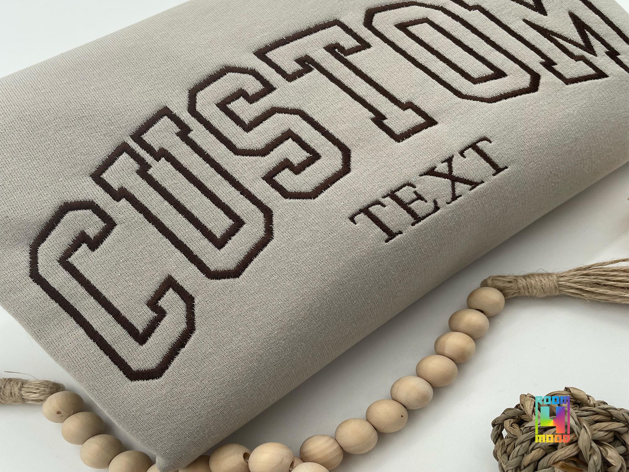 Custom Embroidered Varsity Crewneck, Personalized College Sweatshirt - Etsy