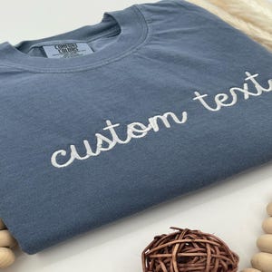 Personalized Comfort Colors T-Shirt, Custom Embroidered T-Shirts, Embroidered Comfort Colors Tee, Custom Embroidery, Gift for Mom, Gift Dad