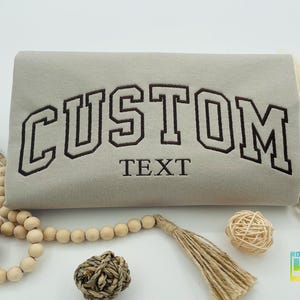 Custom Embroidered Varsity Crewneck, Embroidery College Crewneck, Personalized Sweatshirt, mothers gift, Teacher Gift, Graduation Gift