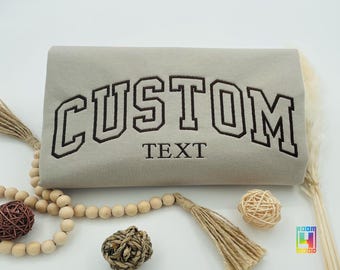 Custom Embroidered Varsity Crewneck, Personalized College Sweatshirt