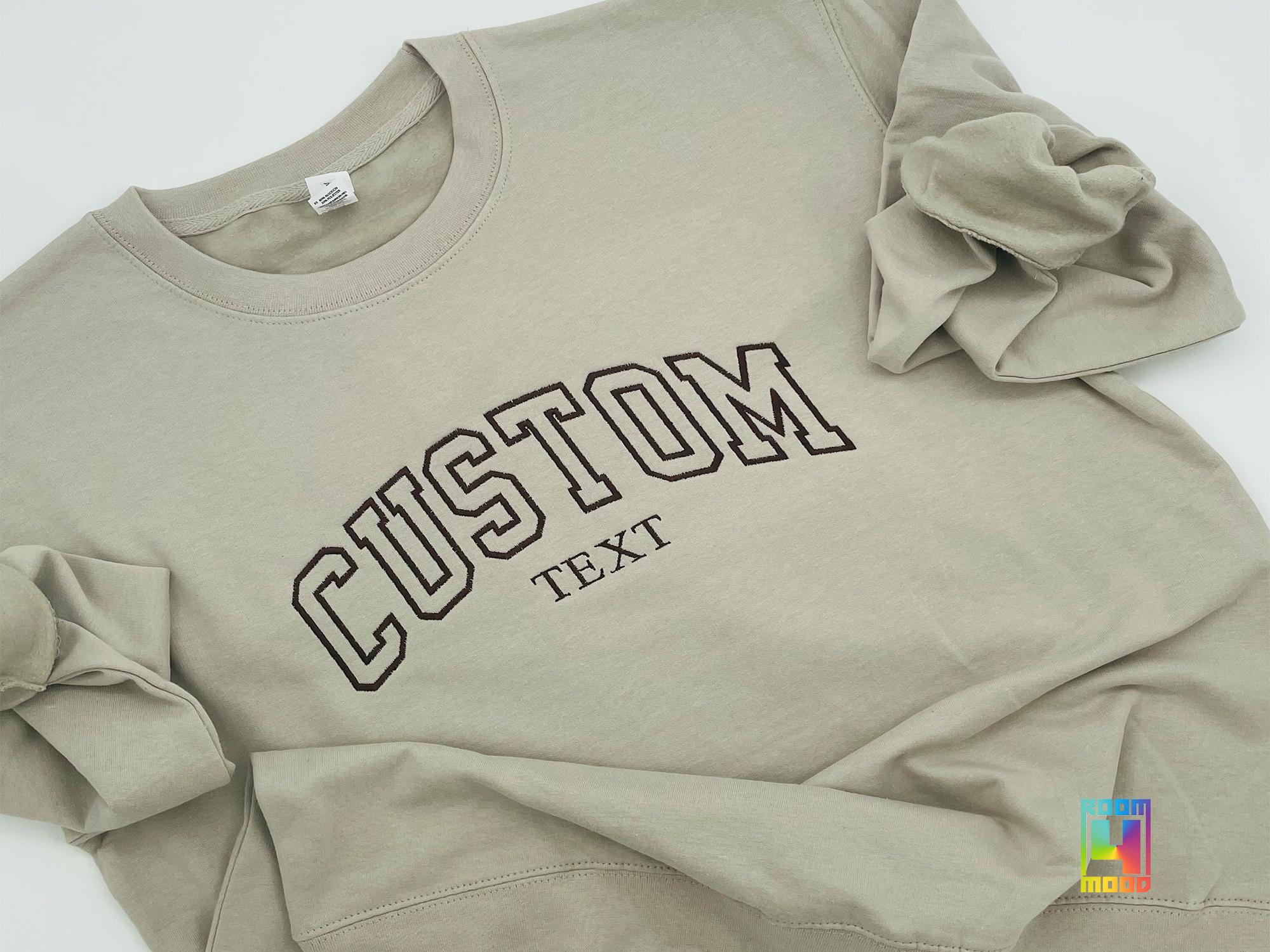 Custom Embroidered Varsity Crewneck, Personalized College Sweatshirt - Etsy