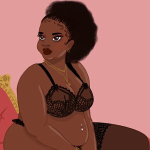 Lingerie - Stampa A3 - Positività corporea - Rahana Banana - Fiducia nel corpo