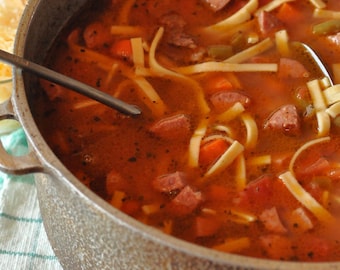 Meaty Minestrone Soup Recipe, Minestrone Soup Recipe, Kielbasa Soup Recipe, Beef Soup Recipe, Beef Vegetable Soup Recipe, Soup Recipes