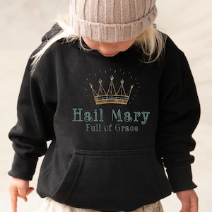 Hail Mary, Catholic kids sweatshirt, Catholic kids gift, Religious kids gift, Blessed Mother, Virgin Mary, Youth Sweatshirt